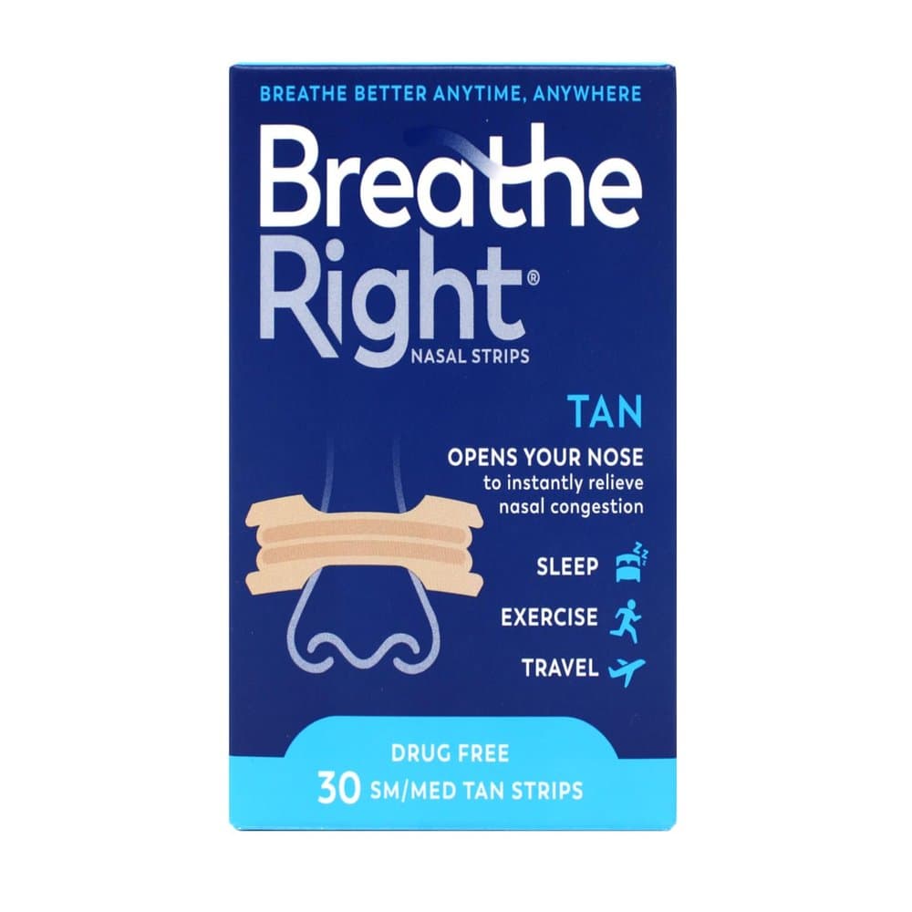 Breathe Right Clear Small/Medium Drug-Free Nasal Strips for Congestion Relief - 30ct
