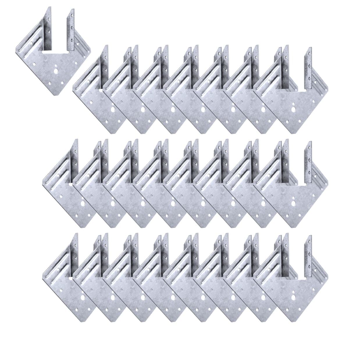 24Pcs Heavy Duty Steel Connector 18-Gauge Hurricane Tie for Earthquake Forces, Resist High Wind, Roofing Trusses Wood Timber